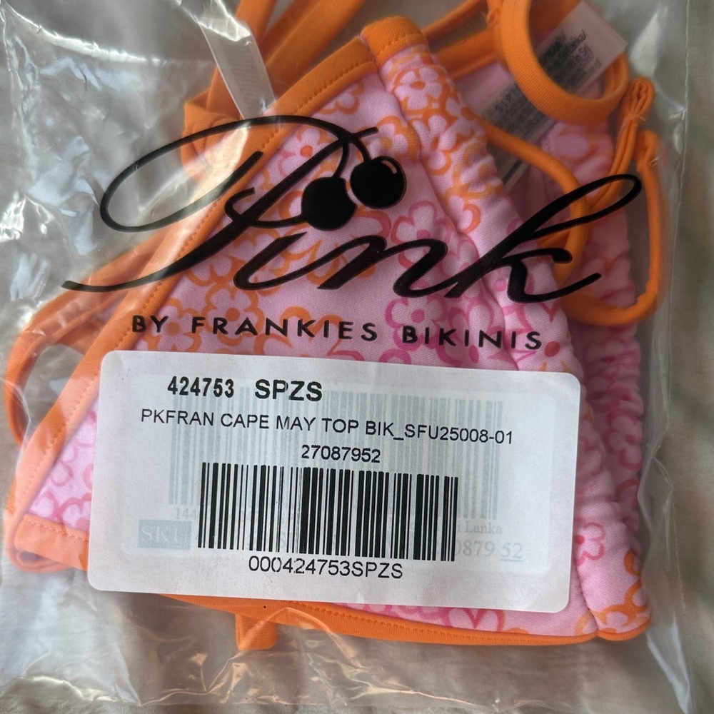 VS Pink/Frankies Bikinis Pink and Orange Bikini Top